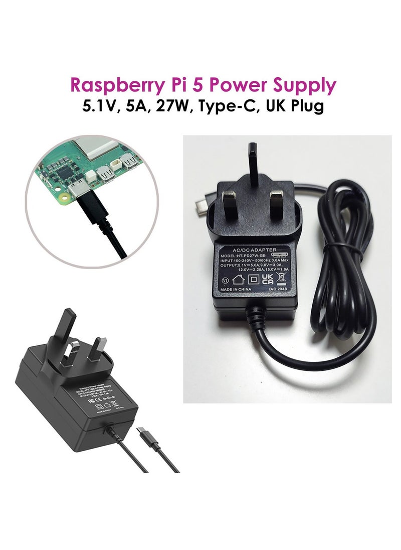 Raspberry Pi 5 Kit 8GB Ram Pre Install Raspberry Pi OS ABS Case Active Cooler Power Adapter HDMI Cable USB Hub Micro SD Card