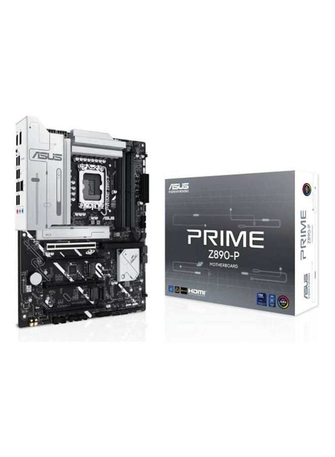 Prime Z890-P ATX Motherboard, Intel Z890 Chipset, LGA1851 Socket, 4*DIMM DDR5 192GB Max Memory, 4*M.2, 1*PCIe 5.0*16, 1*2.5Gb Ethernet, 1*HDMI, 1*DP, 1*USB 20Gbps port (USB Type-C), AI Solutions, AI PC-Ready | 90MB1I50-M0EAY0 Black