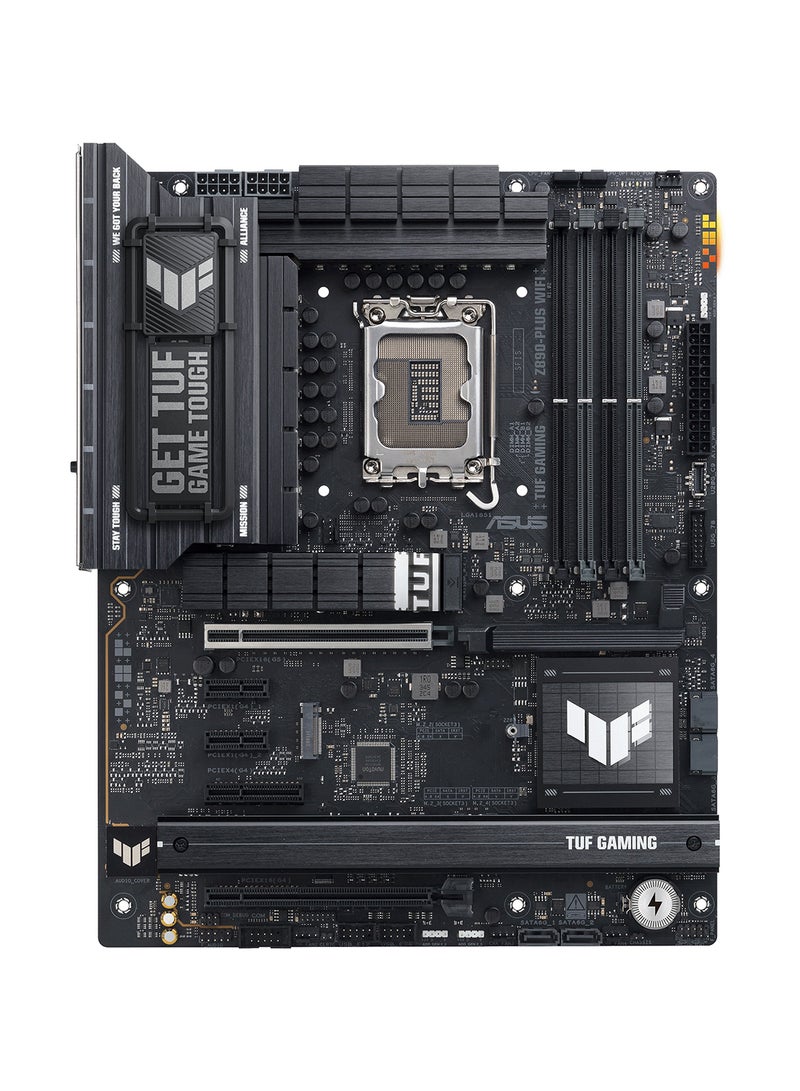 TUF GAMING Z890-PLUS Wi-Fi ATX Motherboard, Intel Z890 Chipset, LGA1851 Socket, 4*DIMM DDR5 192GB Max Memory, 4*M.2, 1*PCIe 5.0*16, 1*2.5Gb Ethernet & Wi-Fi 7, Bluetooth v5.4, 1*HDMI, 1*DP, 1*Intel Thunderbolt 4 port (USB Type-C), 1*USB 20Gbps port (USB Type-C), AI Intelligence | 90MB1IQ0-M0EAY0 Black