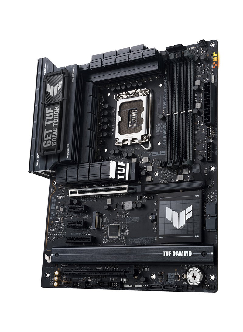 TUF GAMING Z890-PLUS Wi-Fi ATX Motherboard, Intel Z890 Chipset, LGA1851 Socket, 4*DIMM DDR5 192GB Max Memory, 4*M.2, 1*PCIe 5.0*16, 1*2.5Gb Ethernet & Wi-Fi 7, Bluetooth v5.4, 1*HDMI, 1*DP, 1*Intel Thunderbolt 4 port (USB Type-C), 1*USB 20Gbps port (USB Type-C), AI Intelligence | 90MB1IQ0-M0EAY0 Black