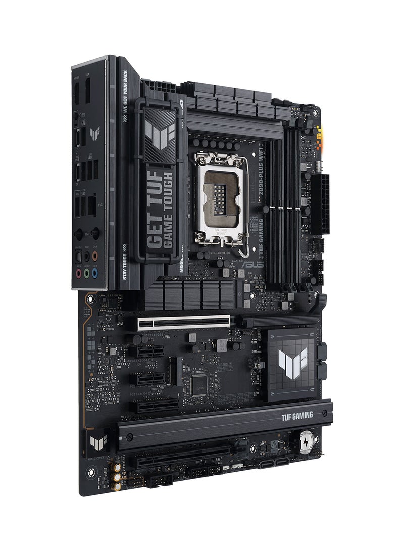 TUF GAMING Z890-PLUS Wi-Fi ATX Motherboard, Intel Z890 Chipset, LGA1851 Socket, 4*DIMM DDR5 192GB Max Memory, 4*M.2, 1*PCIe 5.0*16, 1*2.5Gb Ethernet & Wi-Fi 7, Bluetooth v5.4, 1*HDMI, 1*DP, 1*Intel Thunderbolt 4 port (USB Type-C), 1*USB 20Gbps port (USB Type-C), AI Intelligence | 90MB1IQ0-M0EAY0 Black