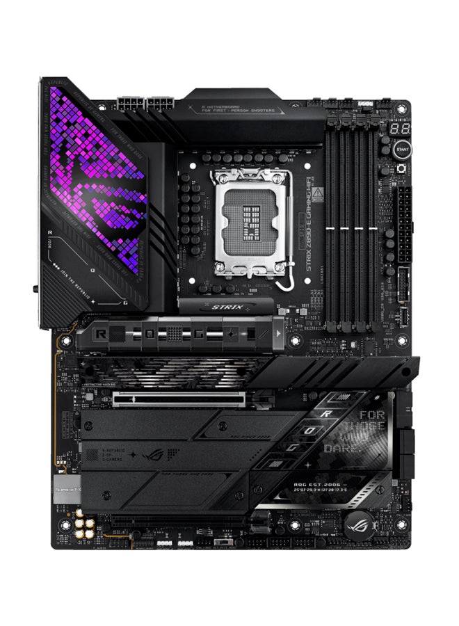 ROG STRIX Z890-E GAMING Wi-Fi ATX Motherboard, Intel Z890 Chipset, LGA1851 Socket, 4*DIMM DDR5 192GB Max Memory, 7*M.2, 1*PCIe 5.0*16, 1*2.5Gb Ethernet & Wi-Fi 7, Bluetooth v5.4, 1*HDMI, 1*DP, 2*Intel Thunderbolt, AI Intelligence, DIY-Friendly Design | 90MB1IM0-M0EAY0 Black