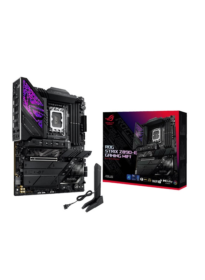 ROG STRIX Z890-E GAMING Wi-Fi ATX Motherboard, Intel Z890 Chipset, LGA1851 Socket, 4*DIMM DDR5 192GB Max Memory, 7*M.2, 1*PCIe 5.0*16, 1*2.5Gb Ethernet & Wi-Fi 7, Bluetooth v5.4, 1*HDMI, 1*DP, 2*Intel Thunderbolt, AI Intelligence, DIY-Friendly Design | 90MB1IM0-M0EAY0 Black