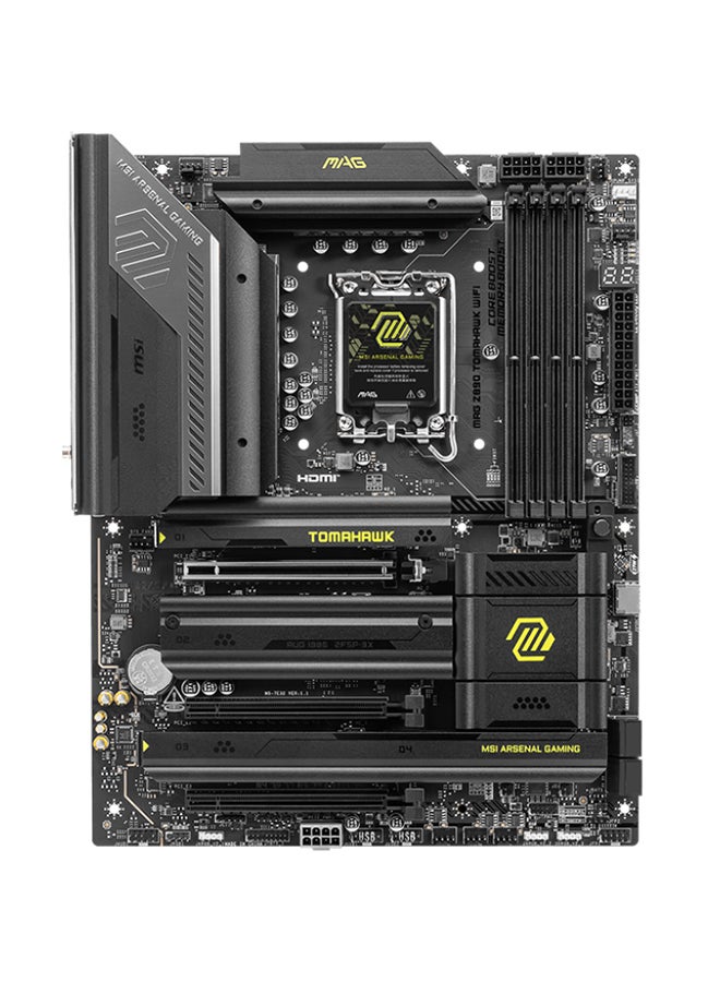 MAG Z890 TOMAHAWK Wi-Fi ATX Motherboard, Intel Z890 Chipset, LGA1851 Socket, 4*DIMM DDR5 256GB Max Memory, 4*M.2, 1*PCIe 5.0*16, 1*5Gb Ethernet & Wi-Fi 7, Bluetooth v5.4, 1*HDMI, 2*Type-C Display Port, Audio Boost 4, Frozr Guard, EZ DIY, Ready For AI PC | 911-7E32-003 Black