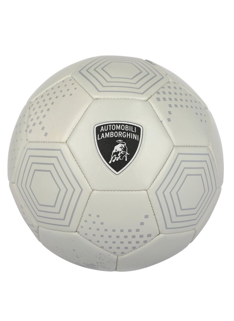 LAMBORGHINI #5 MACHINE SEWING PVC SOCCER BALL - SILVER (Size 5)