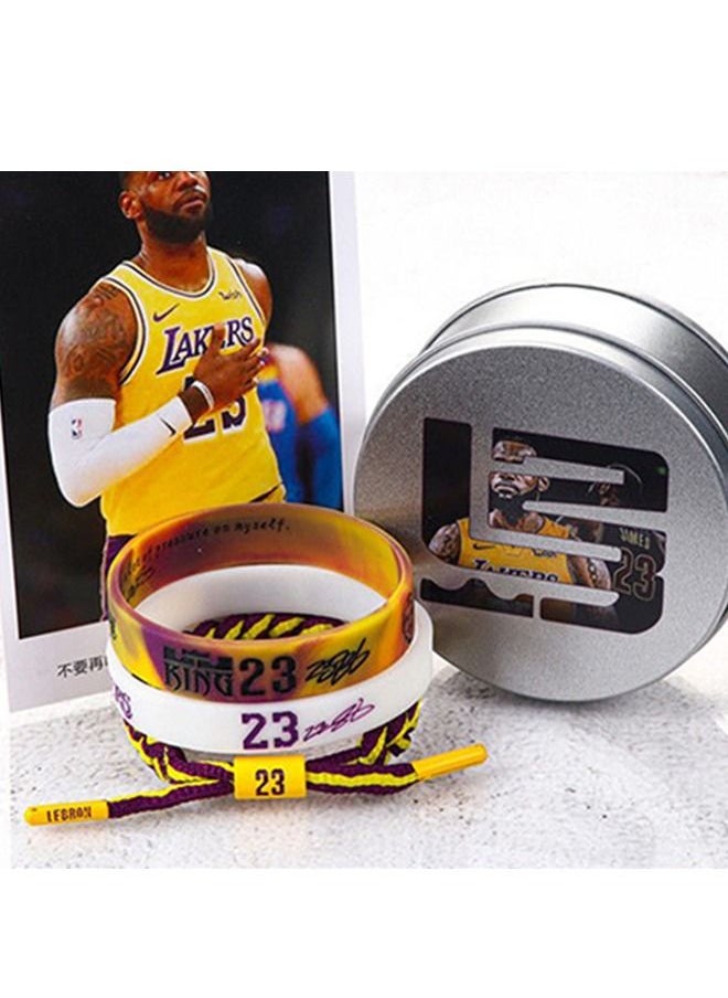 Basketball LeBron Wristbands James Basketball Bracelet Signature Sport Silicone Adjustable Bracelet Memory Gift 5 Pcs