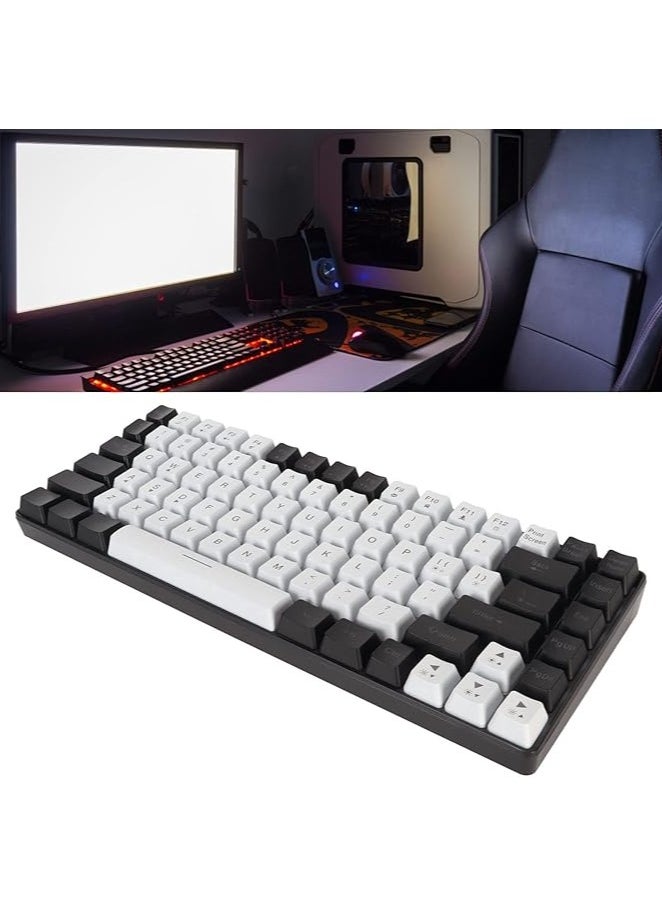 84 Keys Wired Mechanical Keyboard, RGB Backlit Gaming Keyboard, Ergonomically Curved Quiet Wired Keyboard, Portable Keyboard,Hot Swappable Mechanical Keyboard (Black) (DNEId5kgrgu4wp-12)