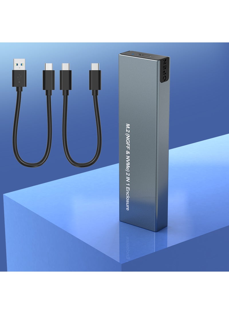 10Gbps Dual Protocol M.2 Enclosure NVME/SATA SSD Case Premium