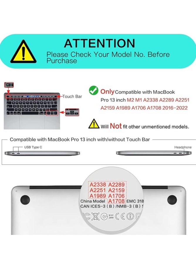 Compatible with MacBook Pro 13 inch Case M2 2022, 2021, 2020-2016 A2338 M1 A2251 A2289 A2159 A1989 A1708 A1706, Plastic Cloud Marble Hard Shell&Keyboard Cover&Screen Protector, World Map