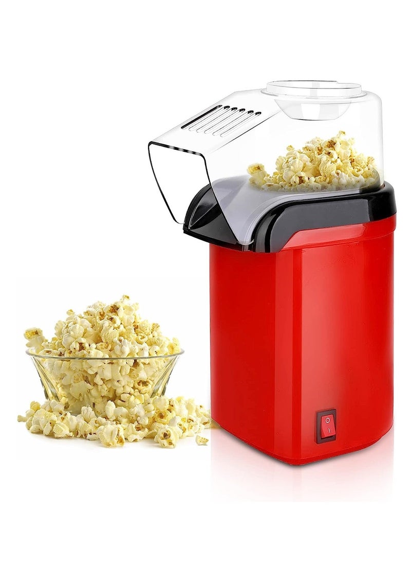 Hot Air Popcorn Maker Machine Mini Home Popcorn Maker with Measuring Cup and Removable Lid No Oil Needed Air Popcorn Popper for Home Family Movie TV, Party