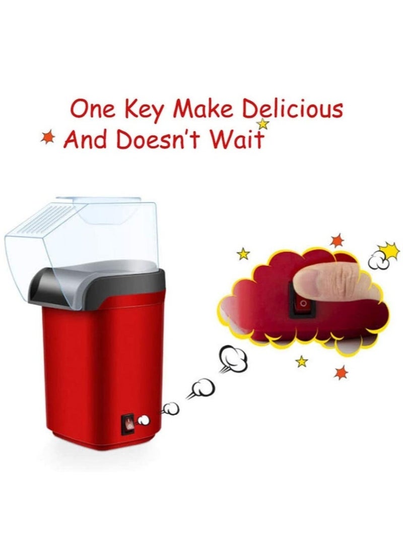 Electric Corn Popcorn Maker Household Diy Automatic Mini Hot Air Popcorn Making Machine 1200W Home Kitchen Kids Gift