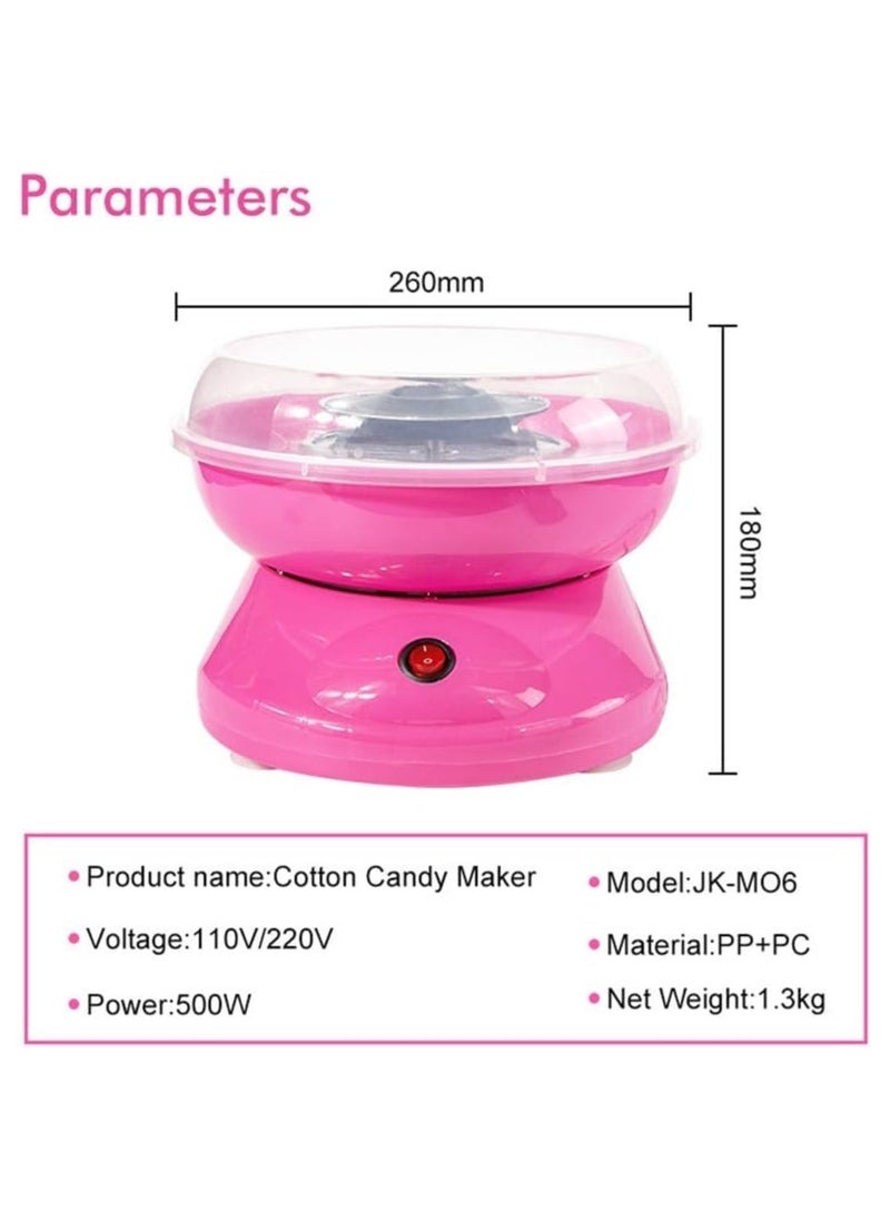 Electric DIY Sweet Cotton Candy Maker Portable Cotton Sugar Floss Machine Girl Boy Gift Children's Day Marshmallow Machine,Pink