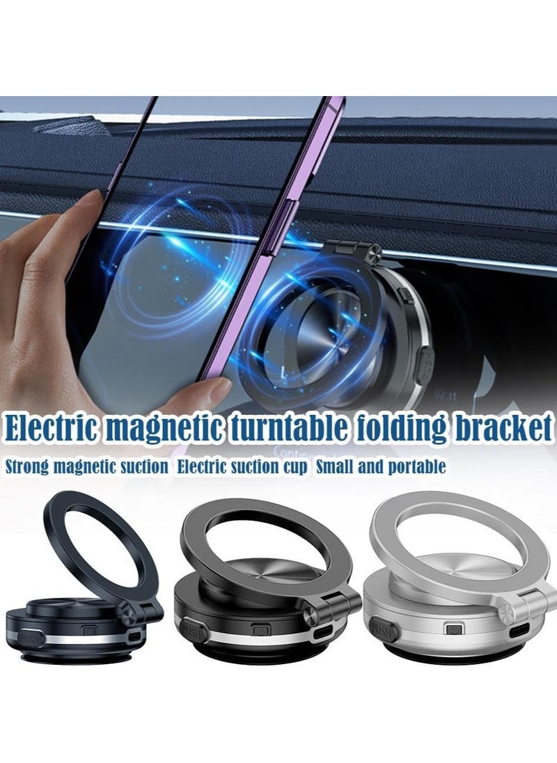 Electric Vacuum Magnetic Suction Phone Mount,2024 New Magnetic Phone Holder for Car,360° Rotating Car Suction Cup Holder,Strong Suction for Car Kitchen Mirro Gym Bath Shower&All Smooth Surface