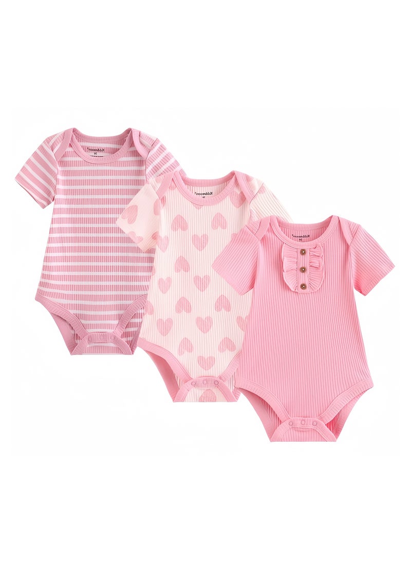 Baby Jumpsuit Summer Short-Sleeved Three-Piece Set