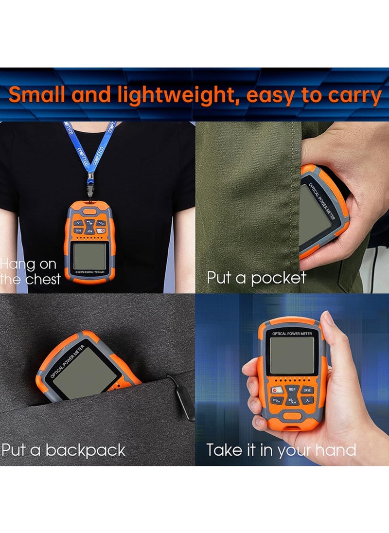 Portable Fiber Optic Tester with Power Meter and Visual Fault Locator, Universal Interface FC/SC/ST, Includes 10mW VFL and FC to LC Adapter