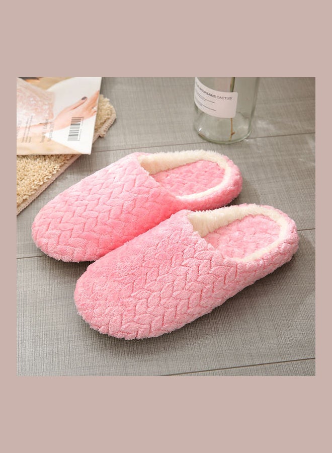 Slip-On Cotton Indoor Slippers Pink