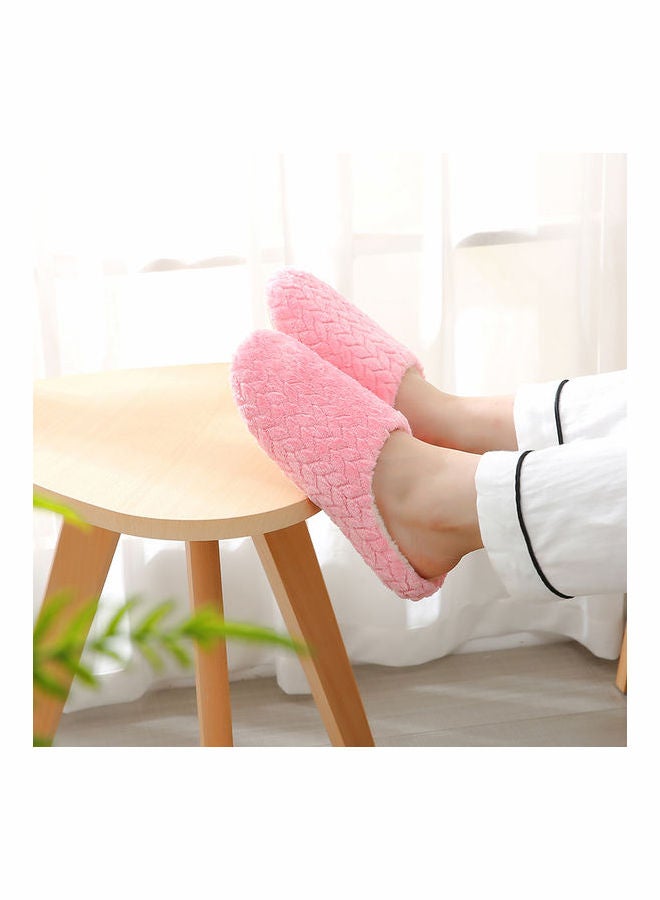 Slip-On Cotton Indoor Slippers Pink