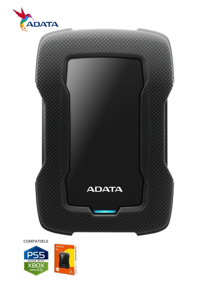 HD330 2TB External HDD | Anti-Shock Hard Drive | Black | Compitable with PS5 and XBOX