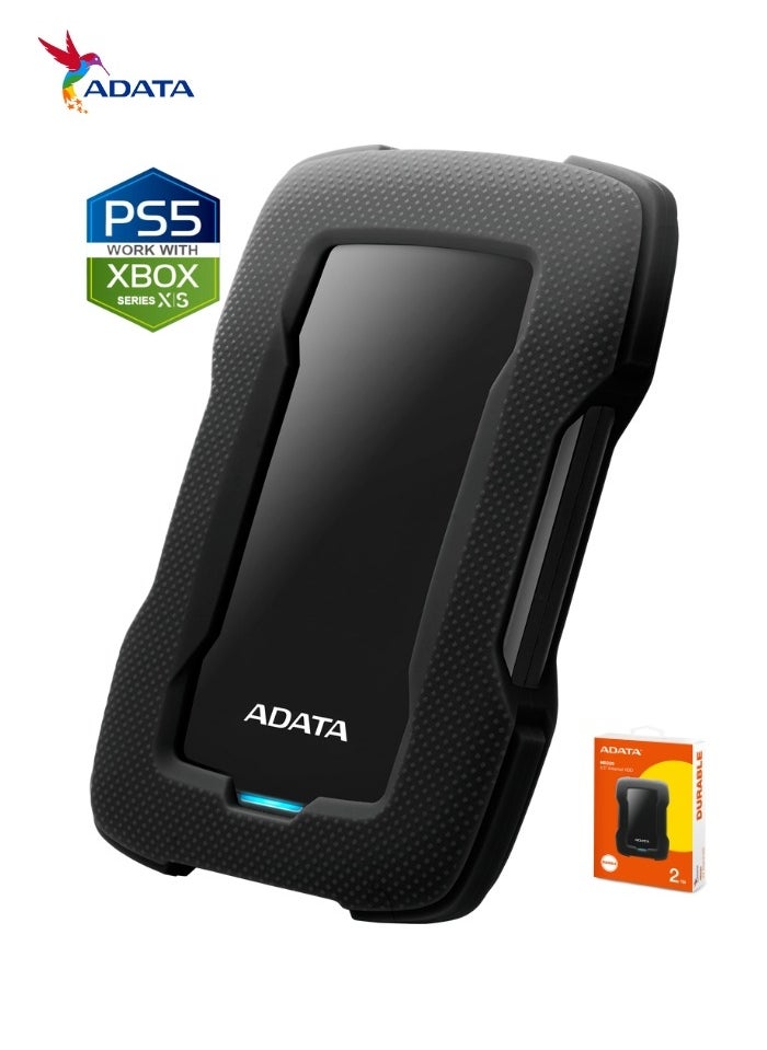 HD330 2TB External HDD | Anti-Shock Hard Drive | Black | Compitable with PS5 and XBOX