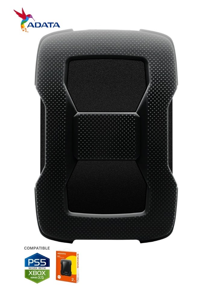 HD330 2TB External HDD | Anti-Shock Hard Drive | Black | Compitable with PS5 and XBOX