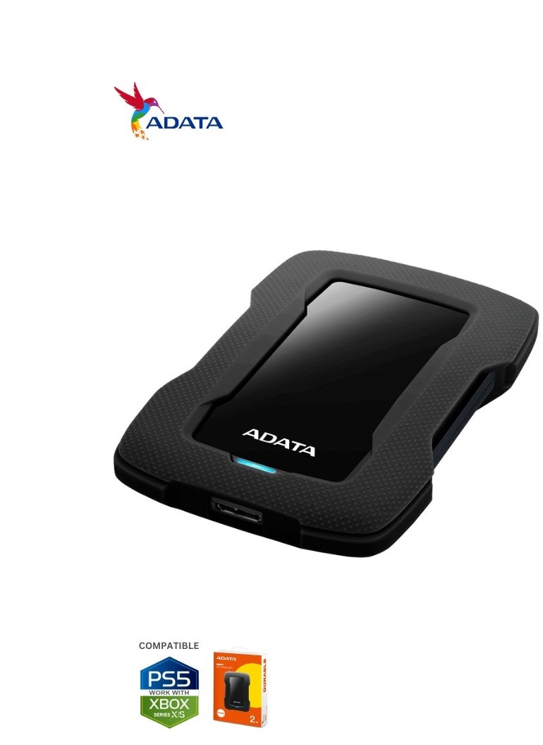 HD330 2TB External HDD | Anti-Shock Hard Drive | Black | Compitable with PS5 and XBOX