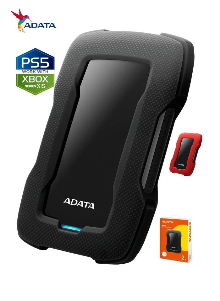 HD330 2TB External HDD | Anti-Shock Hard Drive | Black | Compitable with PS5 and XBOX