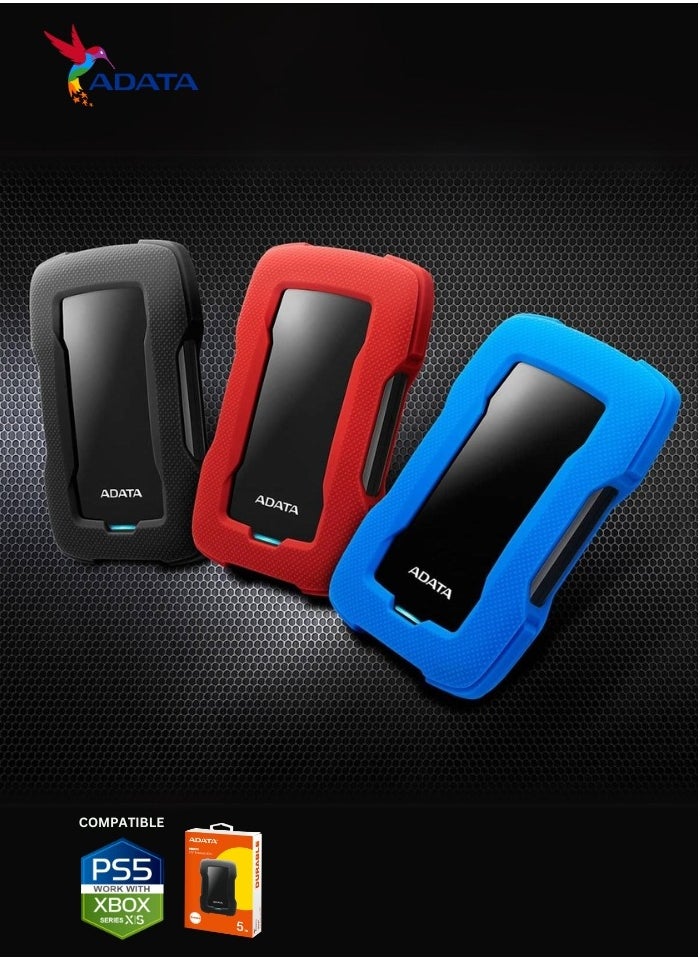 HD330 5TB External HDD | Anti Shock Hard Drive | Black | Compitable with PS5 and XBOX