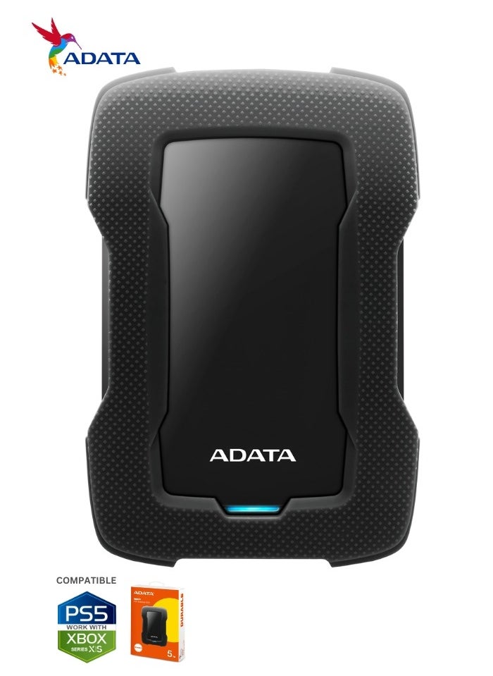 HD330 5TB External HDD | Anti Shock Hard Drive | Black | Compitable with PS5 and XBOX