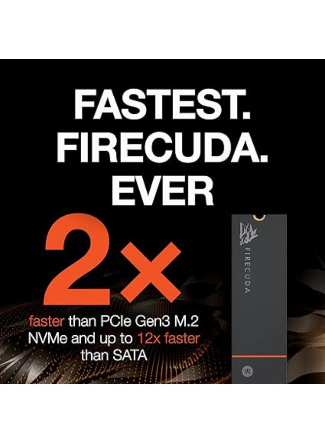 FireCuda 530, 2TB, Internal SSD, M.2 PCIe Gen4 ×4 NVMe 1.4, transfer speeds up to 7400 MB/s, 3D TLC NAND, 2550TBW, Heatsink, for PS5/PC ZP2000GM3A023 2 TB