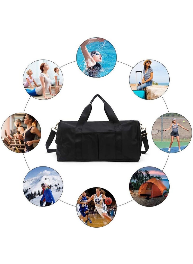 Men's and women's fitness bags with shoe compartment, sports travel bag with dry wet separation, large capacity yoga bag