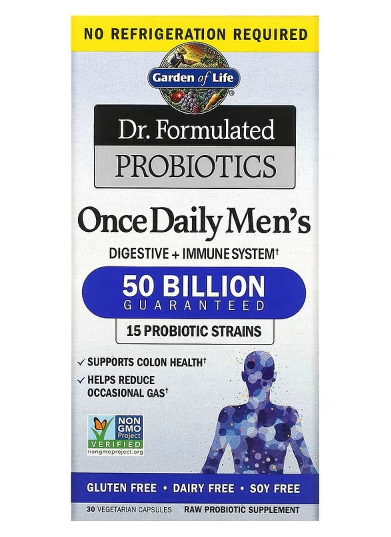 Garden of Life, Doctor Formulated Probiotic, Once Daily for Men, 50 Billion, 30 Veggie Capsules