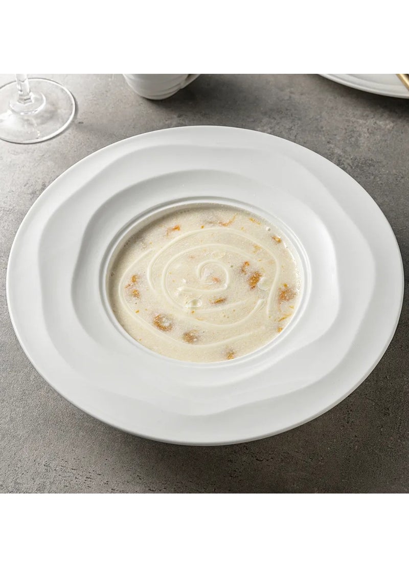 Qbebe MAAC Home  Deep White Soup Set Elegant Durable and Classic design Perfect for Family Everyday Use, and Family Get- Together, Restaurant, Banquet and More (Set of 2)