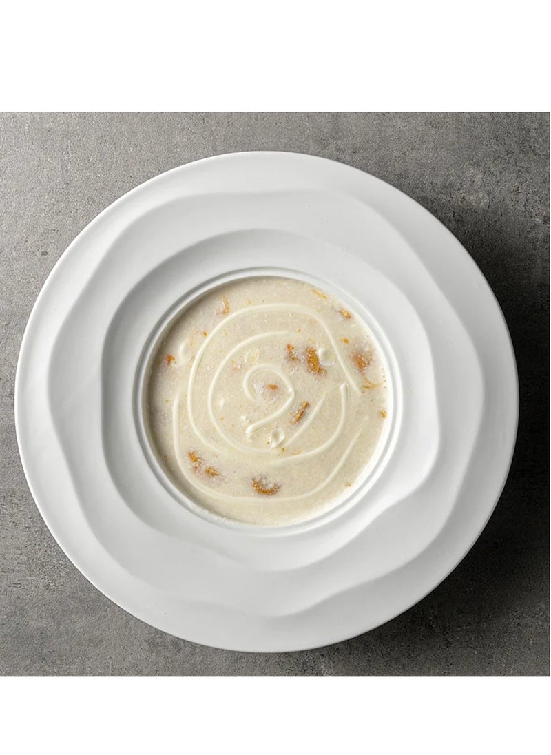 Qbebe MAAC Home  Deep White Soup Set Elegant Durable and Classic design Perfect for Family Everyday Use, and Family Get- Together, Restaurant, Banquet and More (Set of 2)