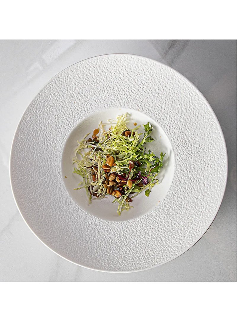 Qbebe MAAC Home  Everyday White Pasta Dish Elegant Durable and Classic design Perfect for Family Everyday Use, and Family Get- Together, Restaurant, Banquet and More (Set of 2)