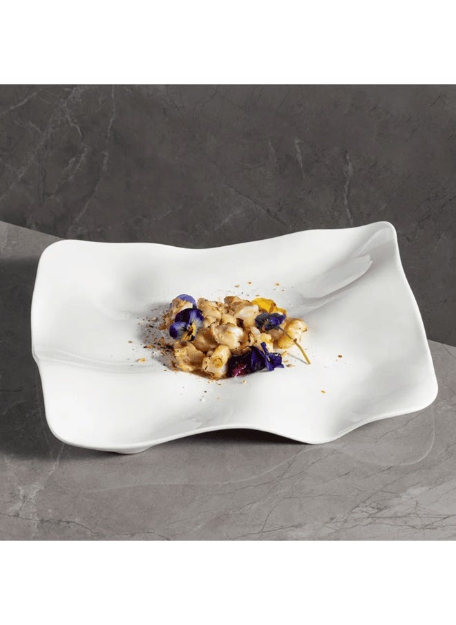 MAAC Home  Modern Muse: Rectangular White Plate Elegant Durable and Classic design Perfect for Family Everyday Use, and Family Get- Together, Restaurant, Banquet and More (Set of 1, 14.5