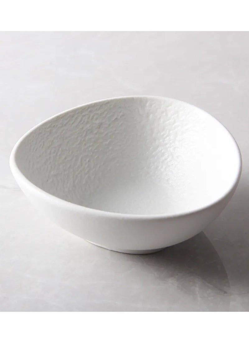 MAAC Home  Modern White Triangular Bowl and Spoon Elegant Durable and Classic design Perfect for Family Everyday Use, and Family Get- Together, Restaurant, Banquet and More (Set of 2 Bowls)