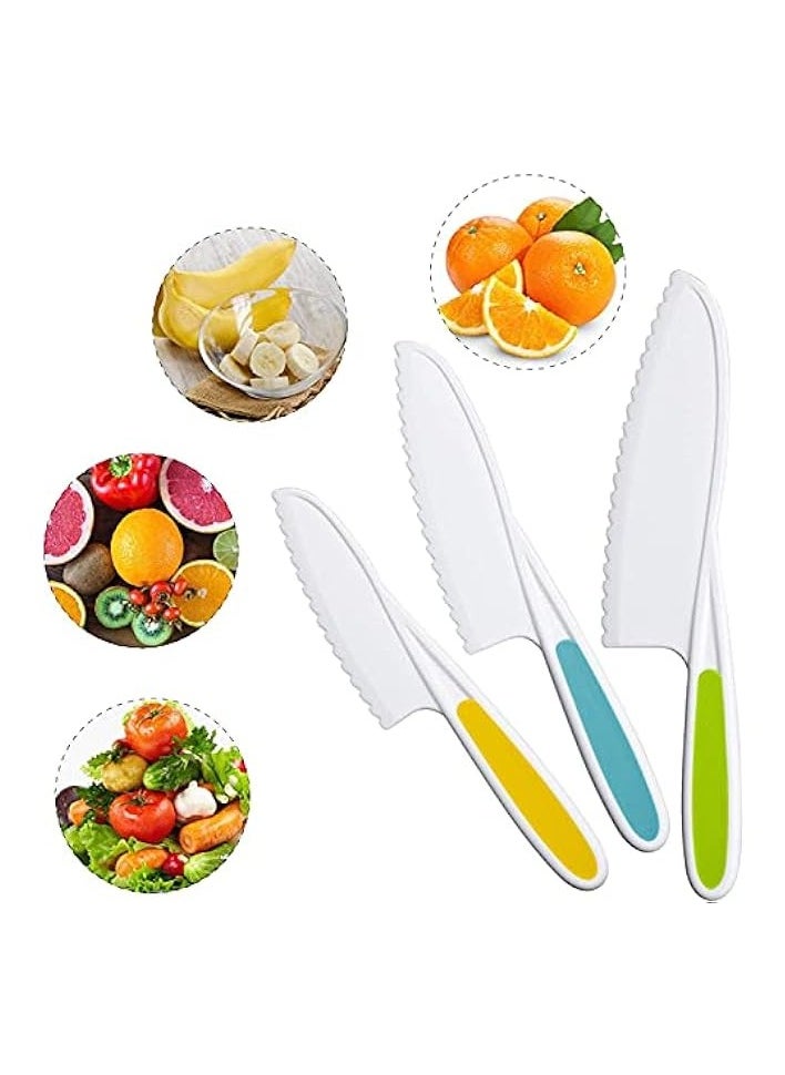 8 Pieces Kids Kitchen Knife Set Plastic Knife - Kids Chef Nylon Knives Children's Safe Cooking for Fruit