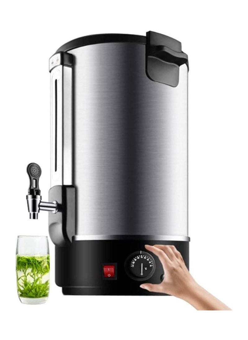 14L Commercial Hot Water Urn Dispenser - Double Wall Stainless Steel Insulated Beverage Pot for Office, Coffee Catering, Parties, and Milk Tea Shops - Ideal for Chocolate and Hot Beverages