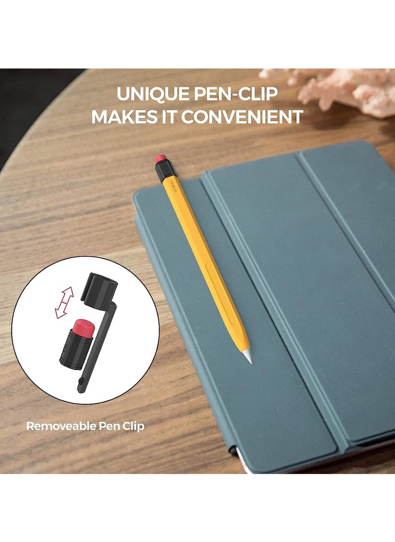 iPencil Case for Pencil 2nd Generation Sleeve Silicone Protective Cover Perfect Grip Skin Classic Design with Sturdy Clip Compatible with Apple Pencil 2nd Generation (Classic)