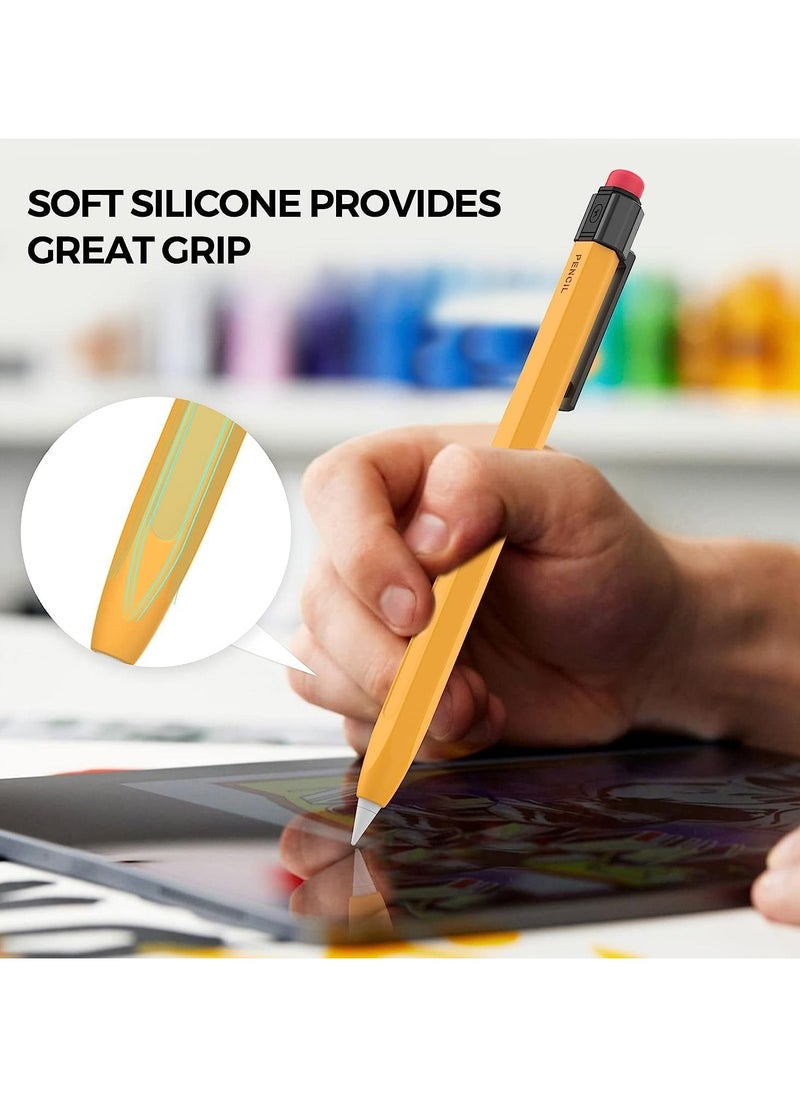 iPencil Case for Pencil 2nd Generation Sleeve Silicone Protective Cover Perfect Grip Skin Classic Design with Sturdy Clip Compatible with Apple Pencil 2nd Generation (Classic)