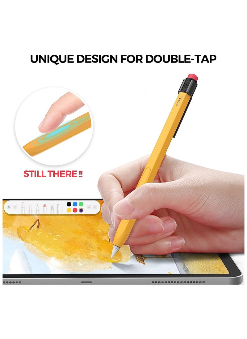 iPencil Case for Pencil 2nd Generation Sleeve Silicone Protective Cover Perfect Grip Skin Classic Design with Sturdy Clip Compatible with Apple Pencil 2nd Generation (Classic)