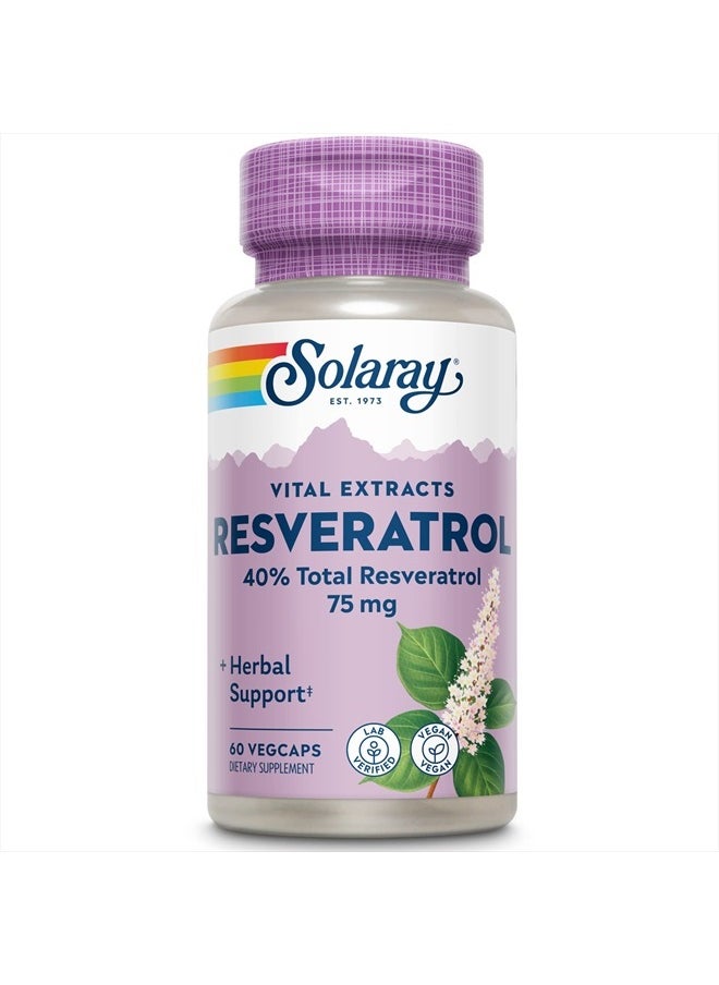 Guaranteed Potency Resveratrol, Veg Cap (Btl-Plastic) 75mg | 60ct