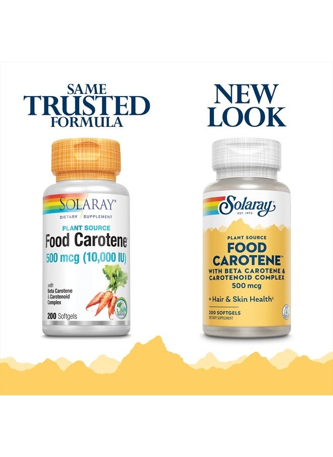 Food Carotene, Vitamin A 10000 IU | Healthy Skin, Eyes, Antioxidant & Immune Support (200 CT)