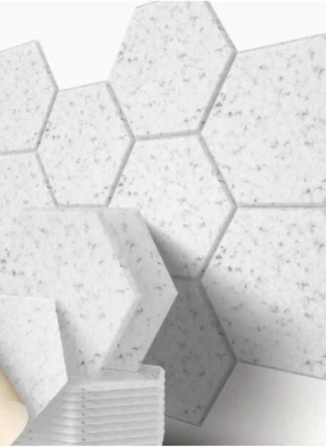 12pcs Sound Proof Panels, Acoustic Panels With Self-Adhesive, Flame Retardant, Stylish Hexagonal Design, Great To Reduce Noise And Eliminate Echoes (NRC>0.9), 30.48cm X 25.4cm X 1.02cm