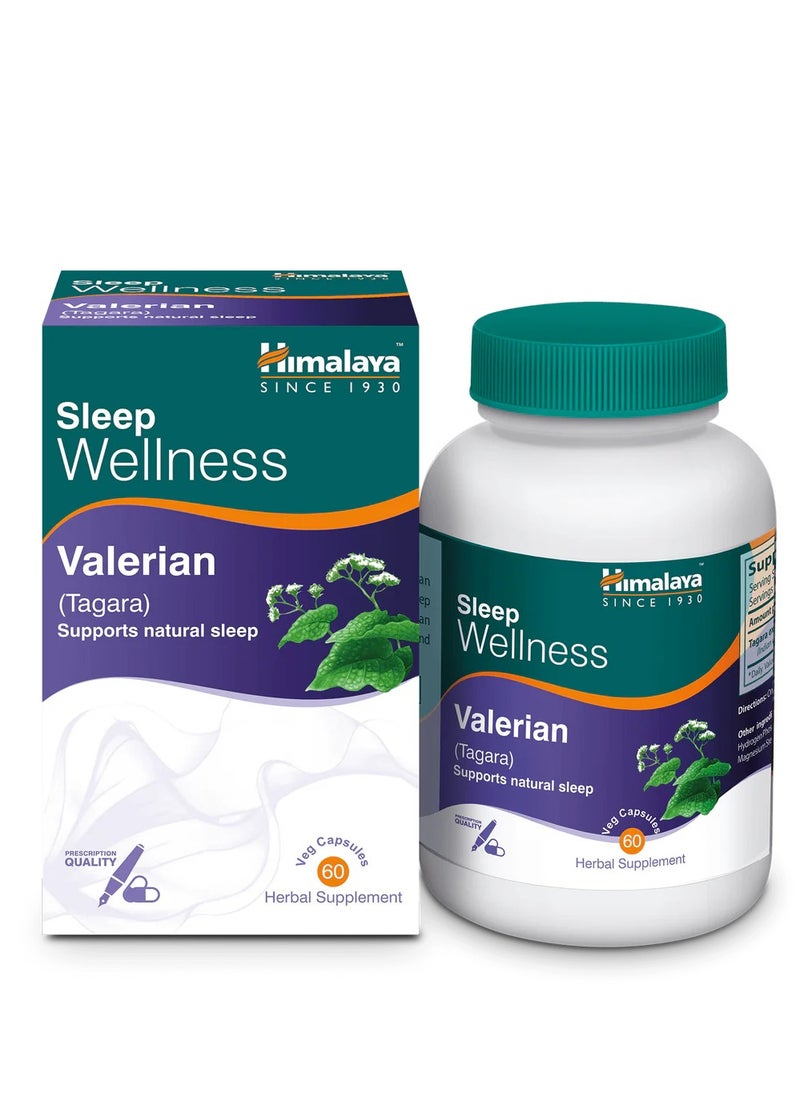 Sleep Wellness Valerian Tagara Supports Natural Sleep Herbal Supplement 60 Capsuless