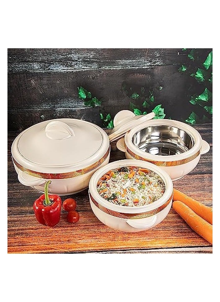 Casserole 3 Pieces Set, Attractive Insulated Food Containers That are Dishwasher Safe with Comfortable Handles