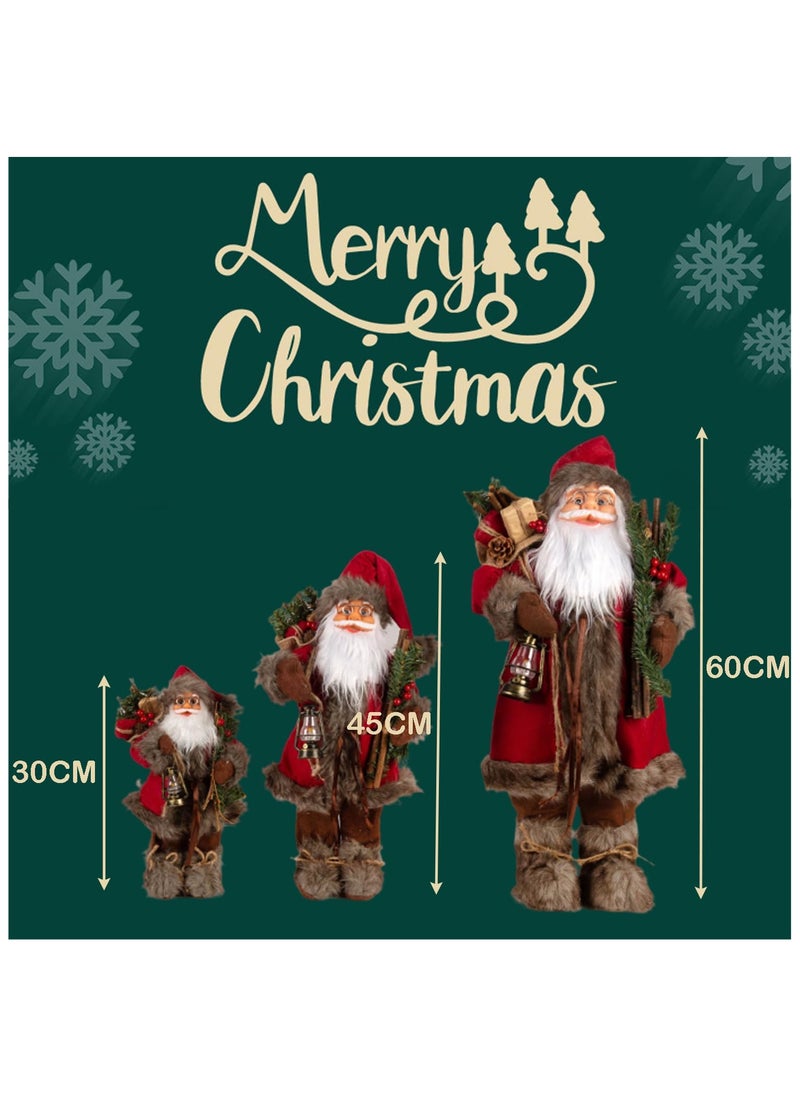 Christmas Santa Figurines,Hand Crafted Traditional Santa Claus Doll Chritsmas Decoration for Home Office Table Xmas Party Ornament Gift