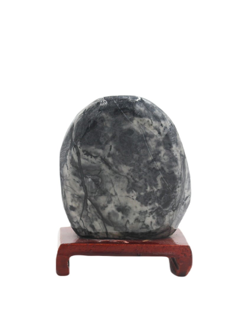 Natural Dumortierite Stone With Wooden Base 10 X 7 CM