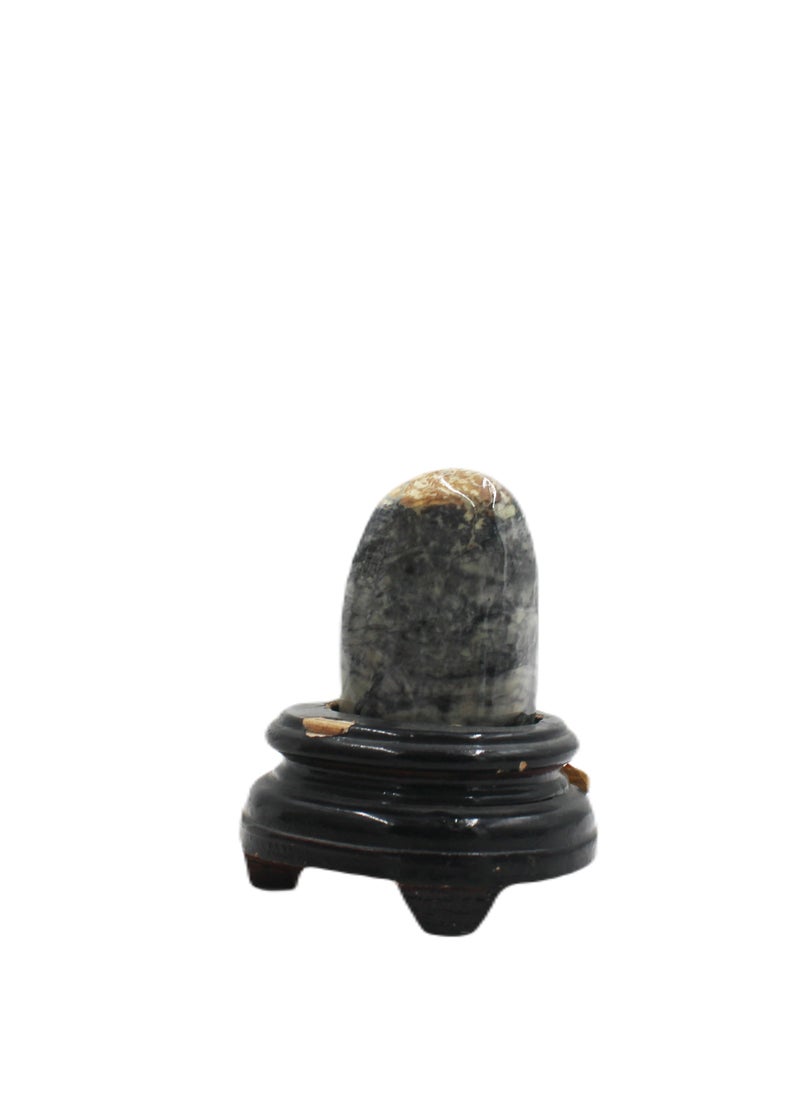 Natural Dumortierite Stone With Wooden Base 10 X 7 CM