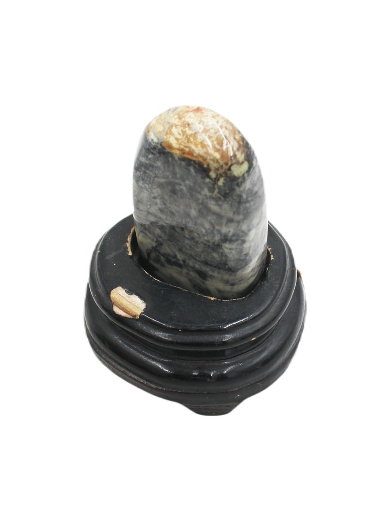 Natural Dumortierite Stone With Wooden Base 10 X 7 CM